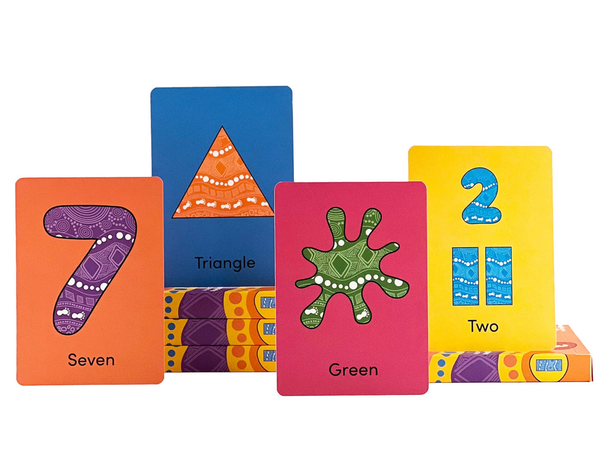 Numbers, Colours + Shapes Flash Cards