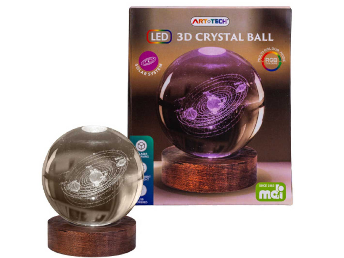 3D Crystal Ball Lamp Solar System