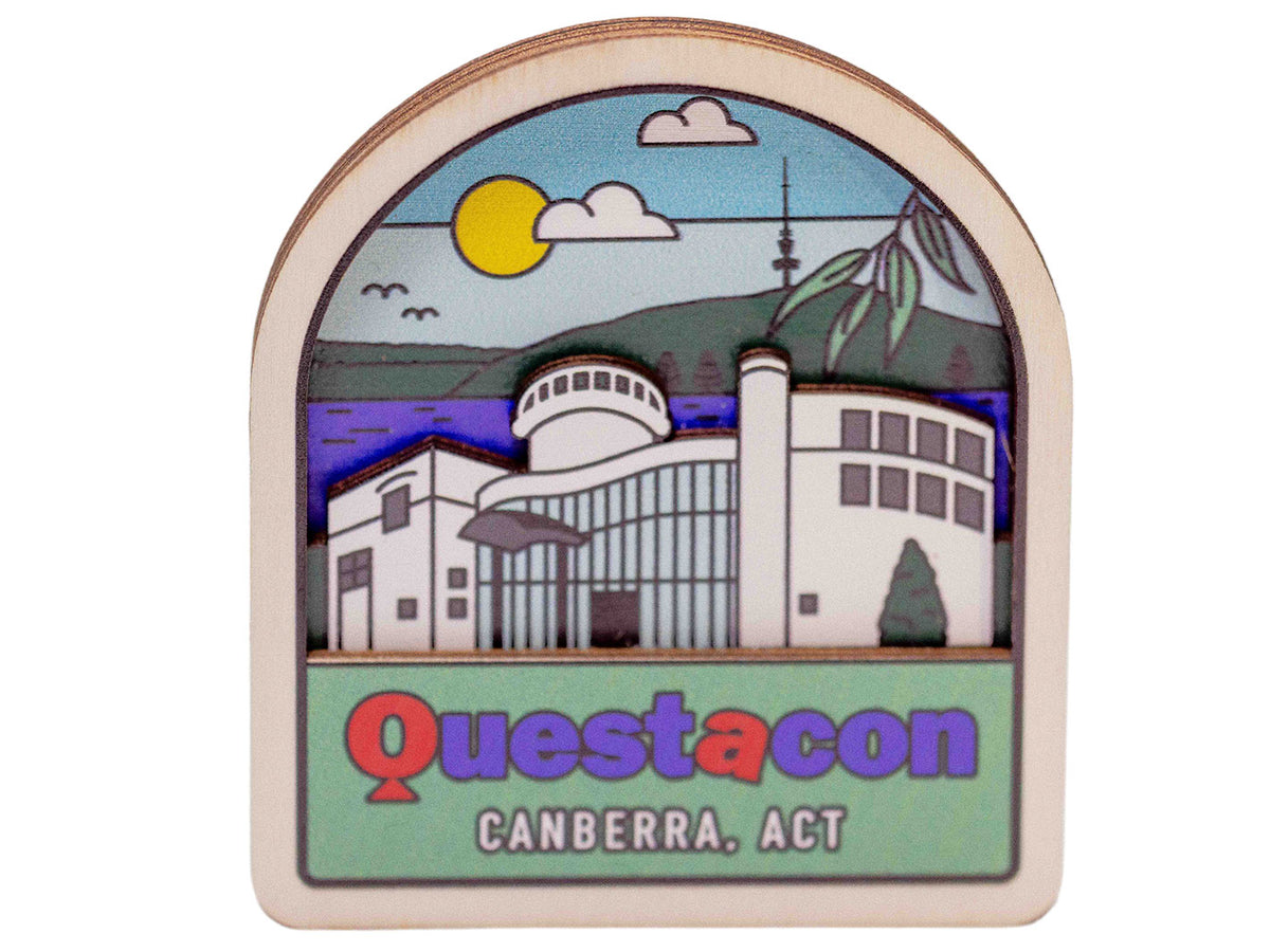 Questacon Building Wooden Magnet